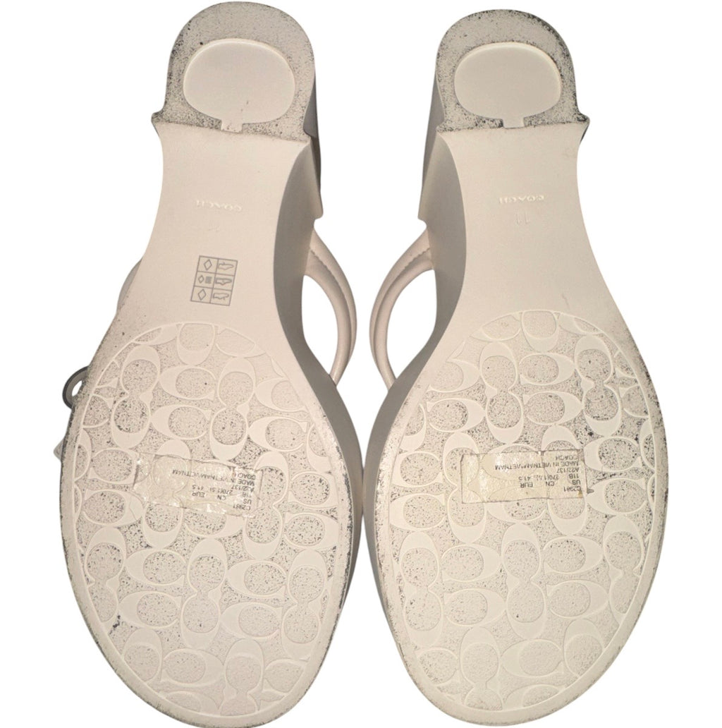 Coach Signature Jacquard Kitten-Heel Thong Sandals