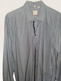 Haupt Germany Blue & White Striped Modern Fit Dress Shirt