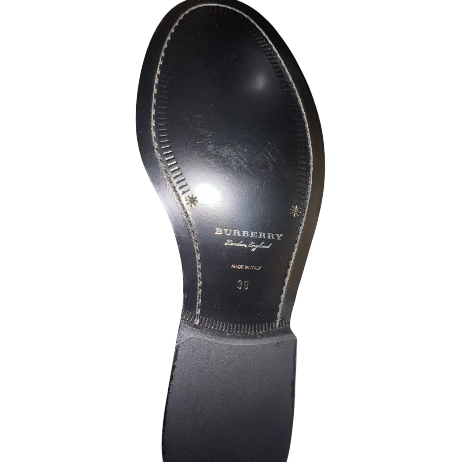 Burberry Becky Black Patent Leather Studded Loafer Mules