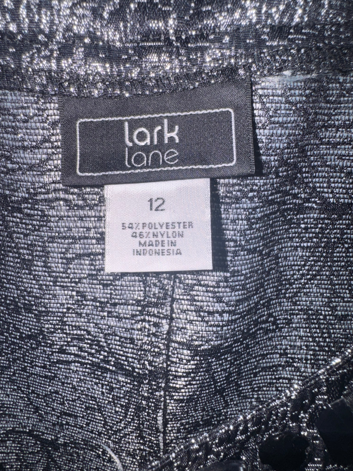 Lark Lane Silver & Black Jeweled Jacket