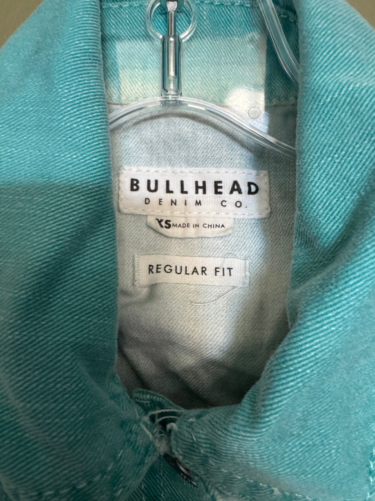 Bullhead Teal Ombré Studded Denim Vest