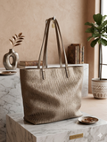 Metallic Woven Tote Bag – Gold Luxe Everyday Carry