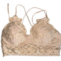 Beige Floral Lace Strappy Bralette