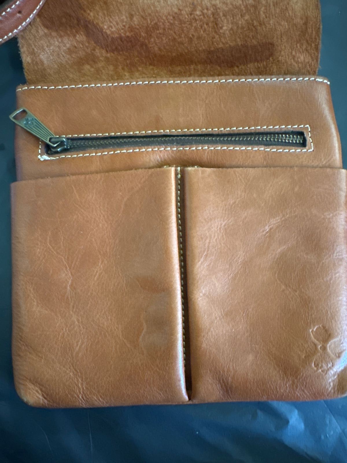Patricia Nash Italian Leather Tooled Floral Crossbody Saddle Bag