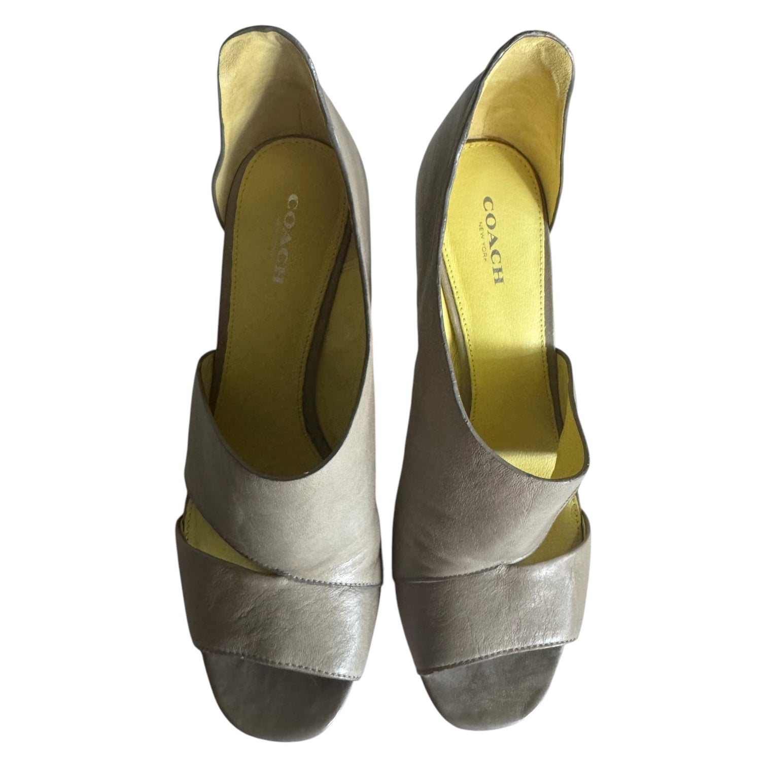 Coach Leather Open Toe D’Orsay Stiletto Heels | Made in Italy