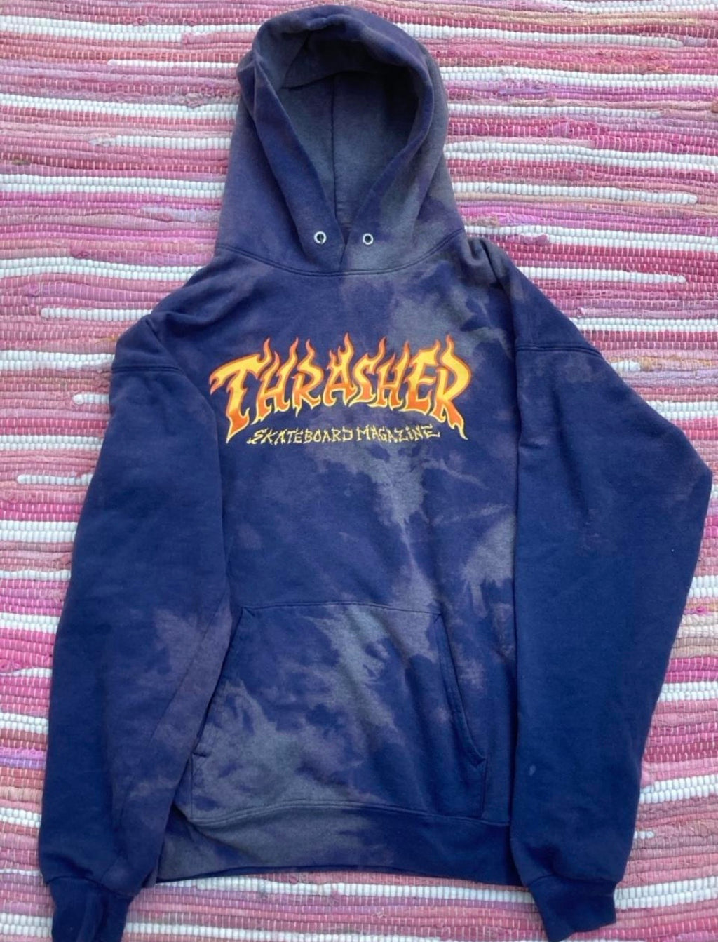 Thrasher Flame Logo Navy Pullover Hoodie