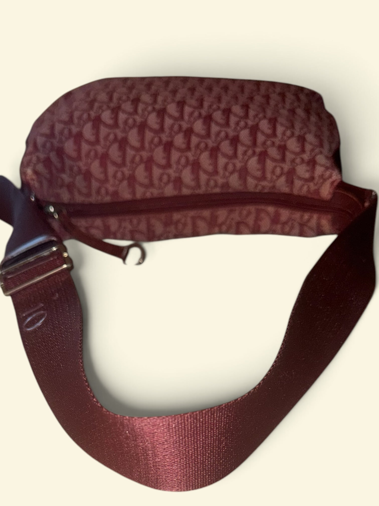 Christian Dior Burgundy Trotter Monogram Jacquard Crossbody Messenger Bag