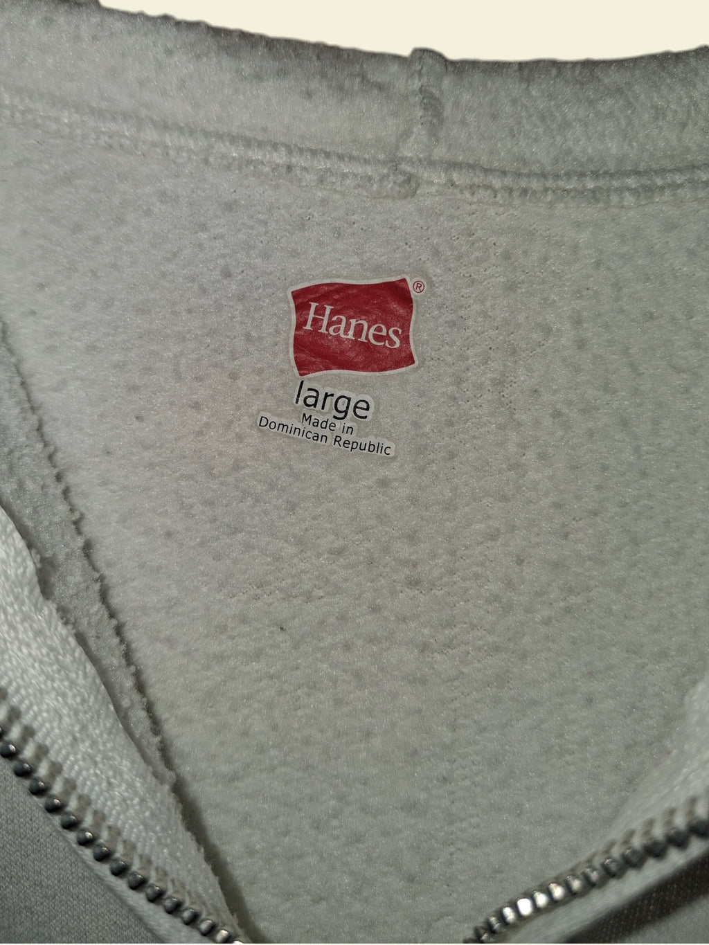 Hanes White Full-Zip Hoodie