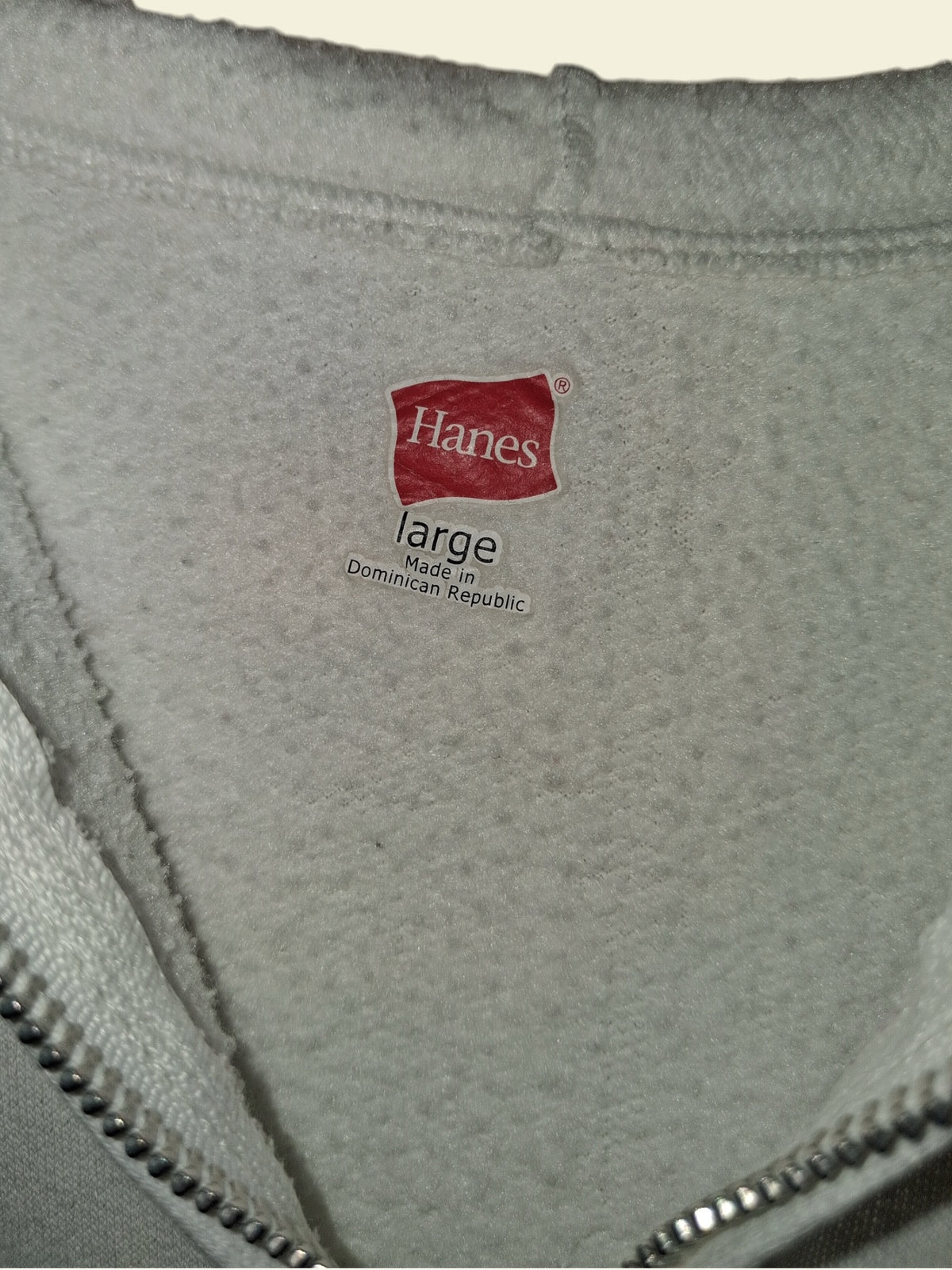 Hanes White Full-Zip Hoodie