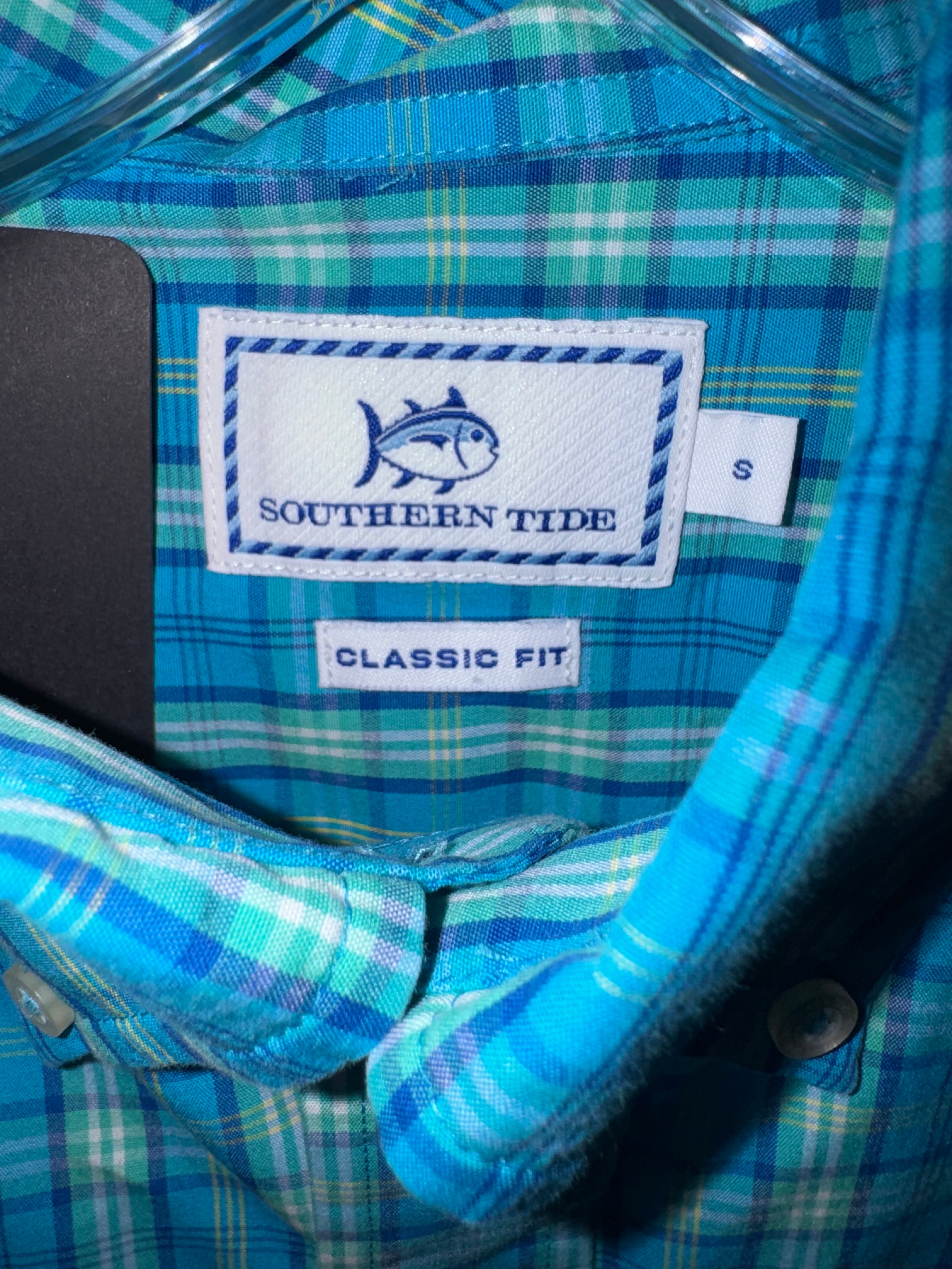 Southern Tide Classic Fit Blue Plaid Button-Down Shirt