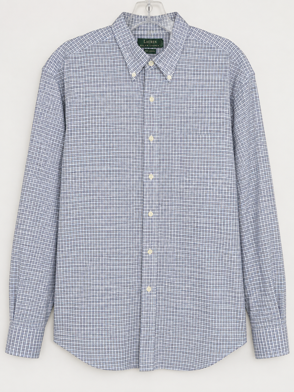 Lauren Ralph Lauren Blue Check Cotton Button-Down Shirt