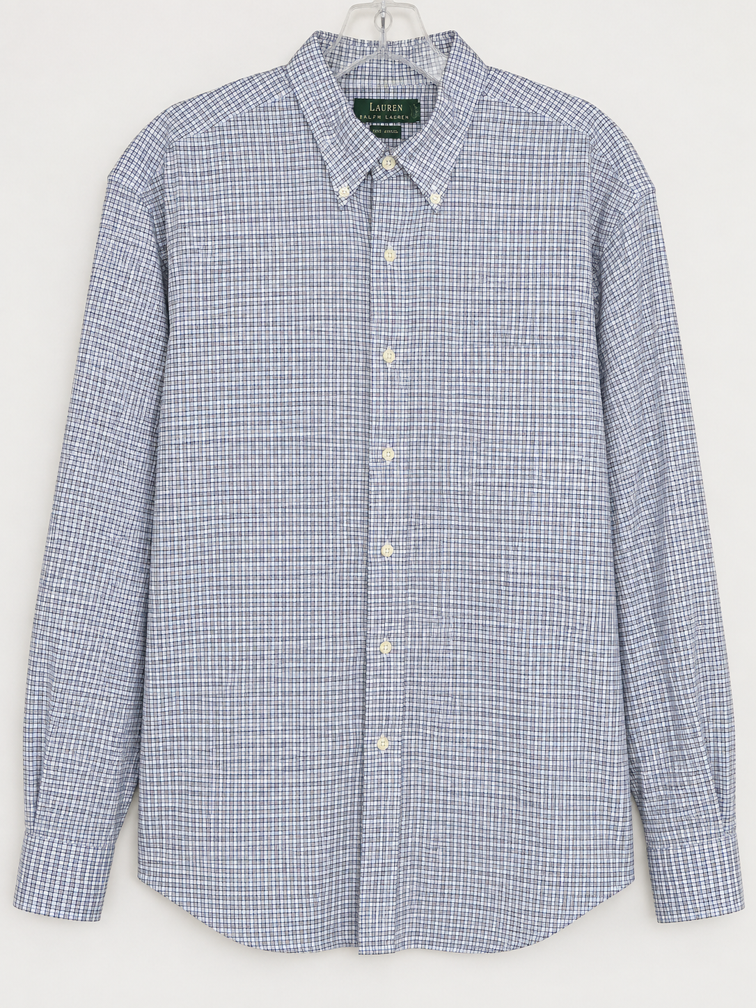 Lauren Ralph Lauren Blue Check Cotton Button-Down Shirt