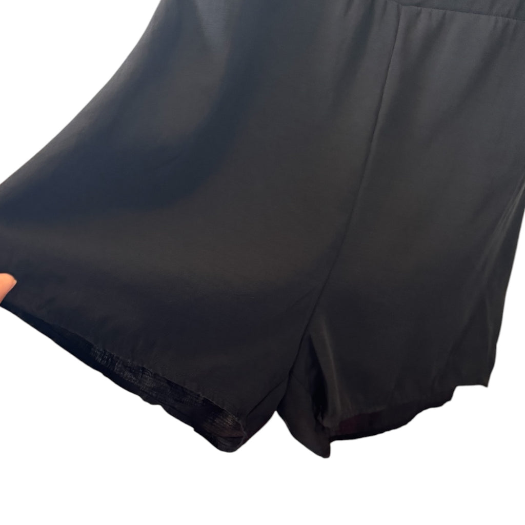 Black Flutter Sleeve Romper