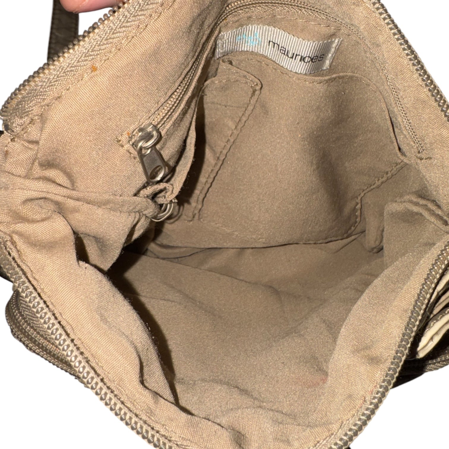 Maurices Taupe Faux Leather Multi-Pocket Crossbody Bag