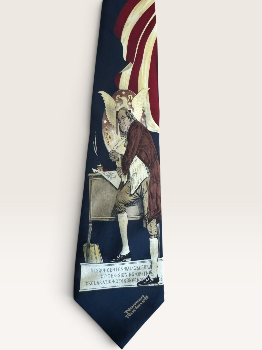 Norman Rockwell “Ben Franklin’s Sesquicentennial” Patriotic Art Tie