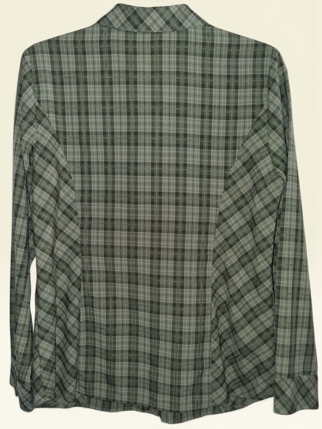 Christopher & Banks Olive Plaid Button-Up Blouse