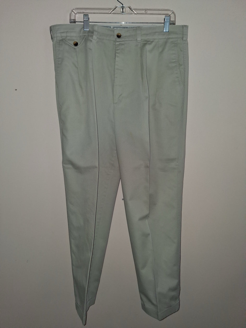 Savane Light Tan Pleated Chino Pants
