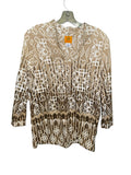 Ruby Rd. Embellished Geometric Print Top
