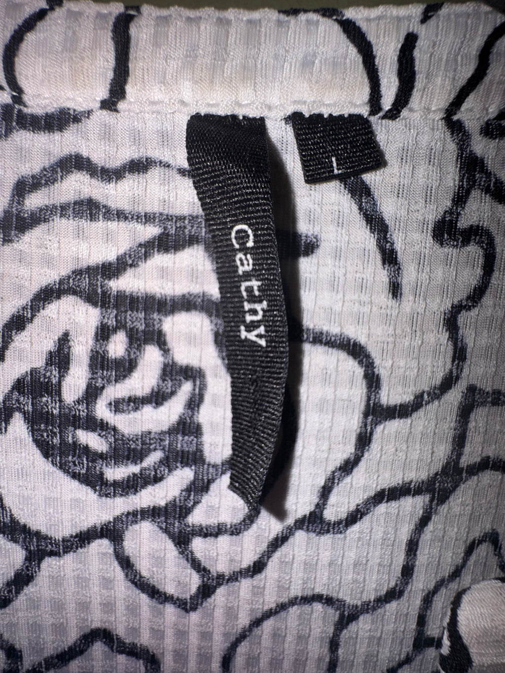 Cathy Floral Print Textured Henley Top