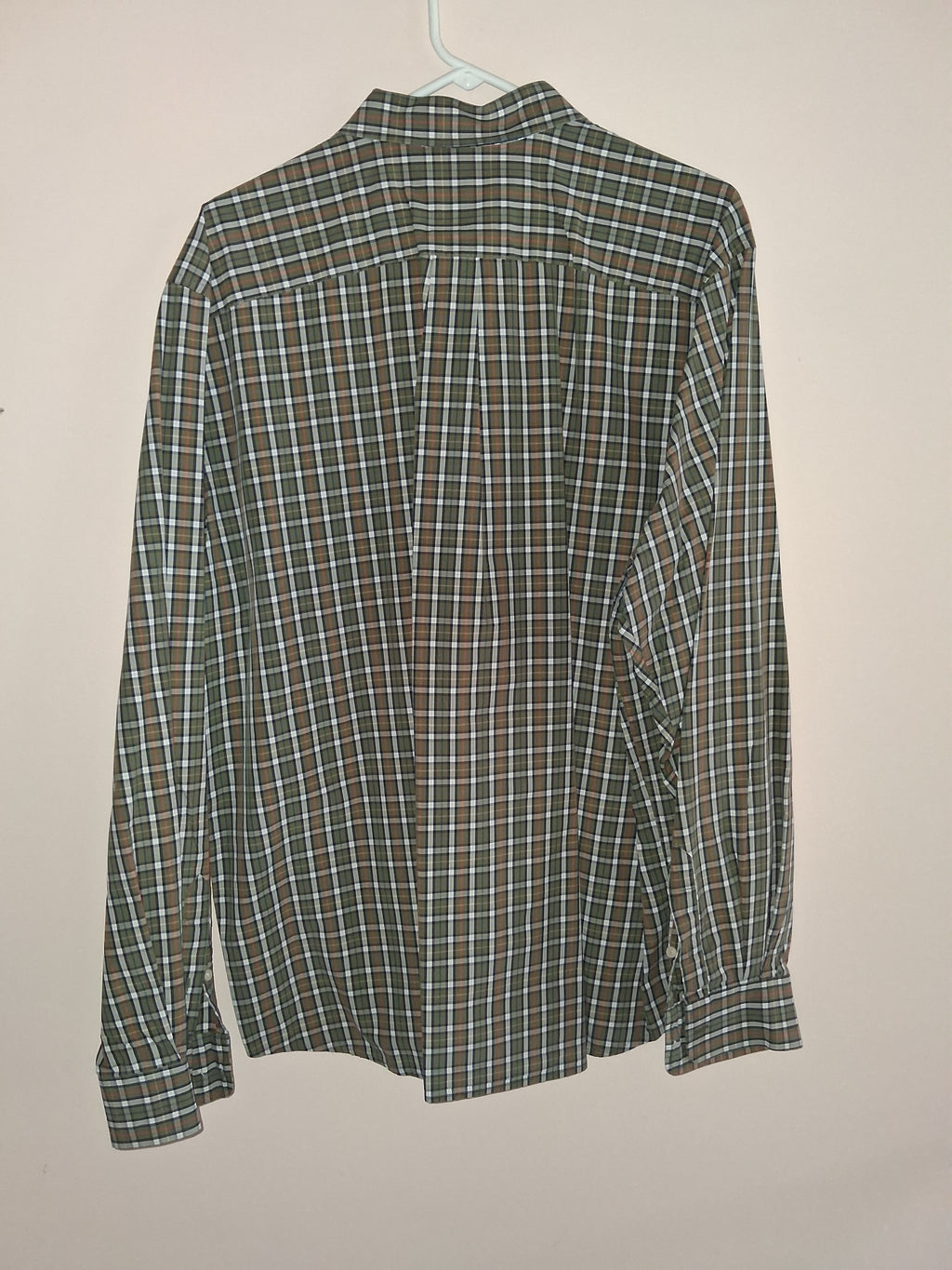 Eddie Bauer Green, Navy & White Tartan Plaid Shirt