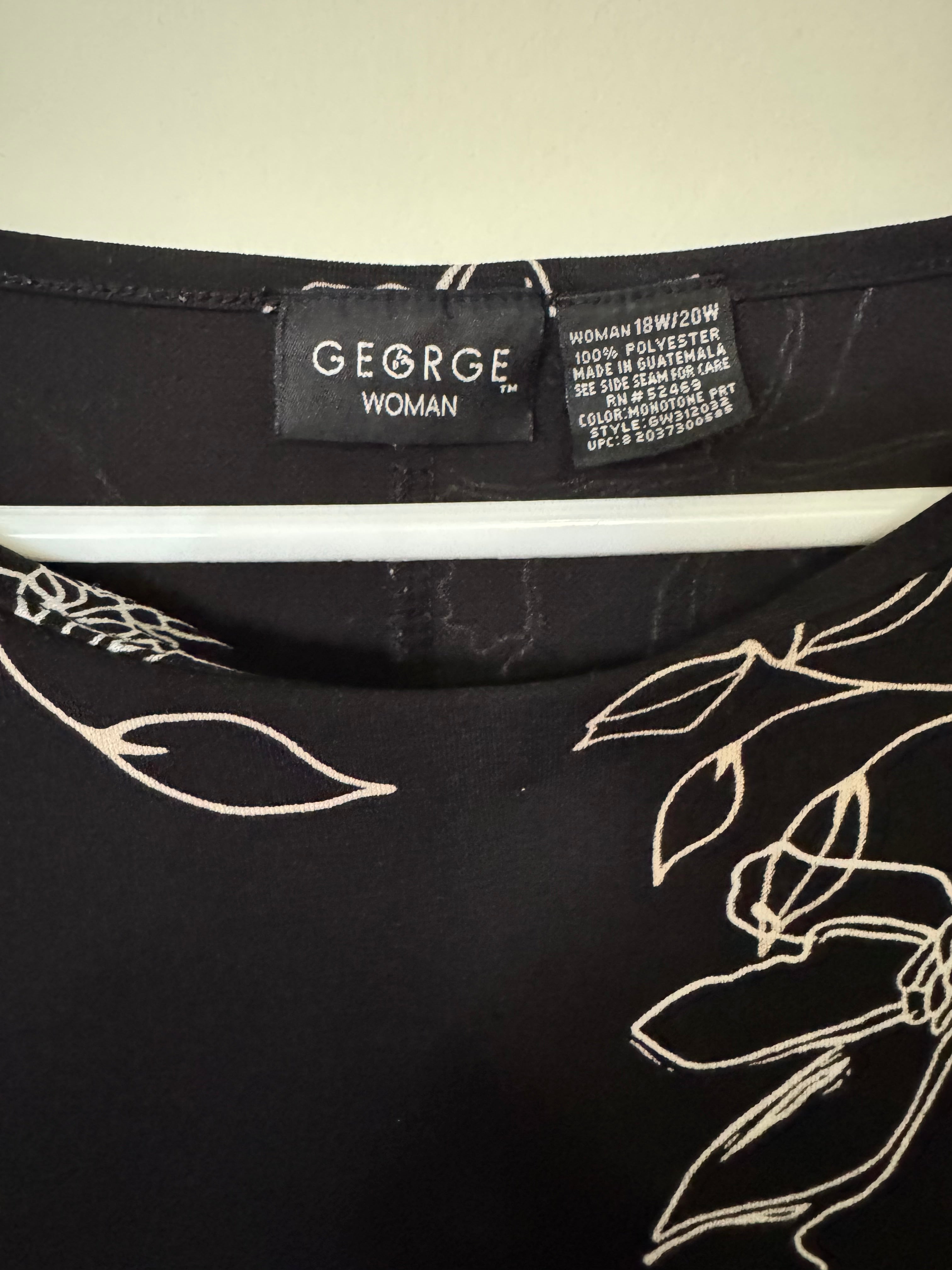 George Woman Black Floral Sleeveless Midi Dress