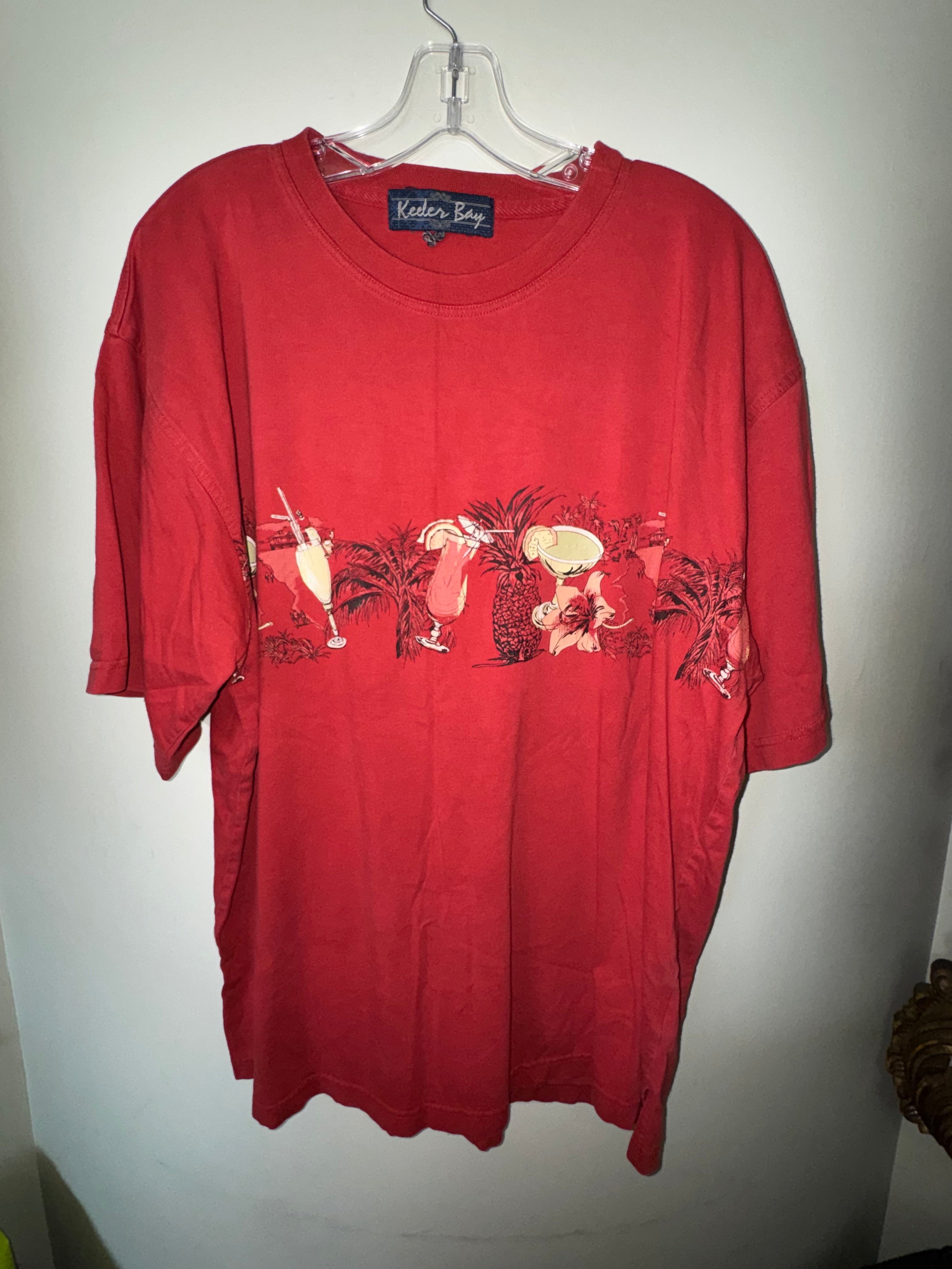 Keeler Bay Red Tropical Drink Tee