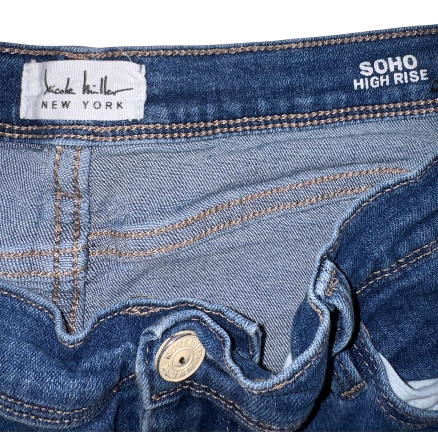 Nicole Miller New York SOHO High Rise Cuffed Denim Shorts