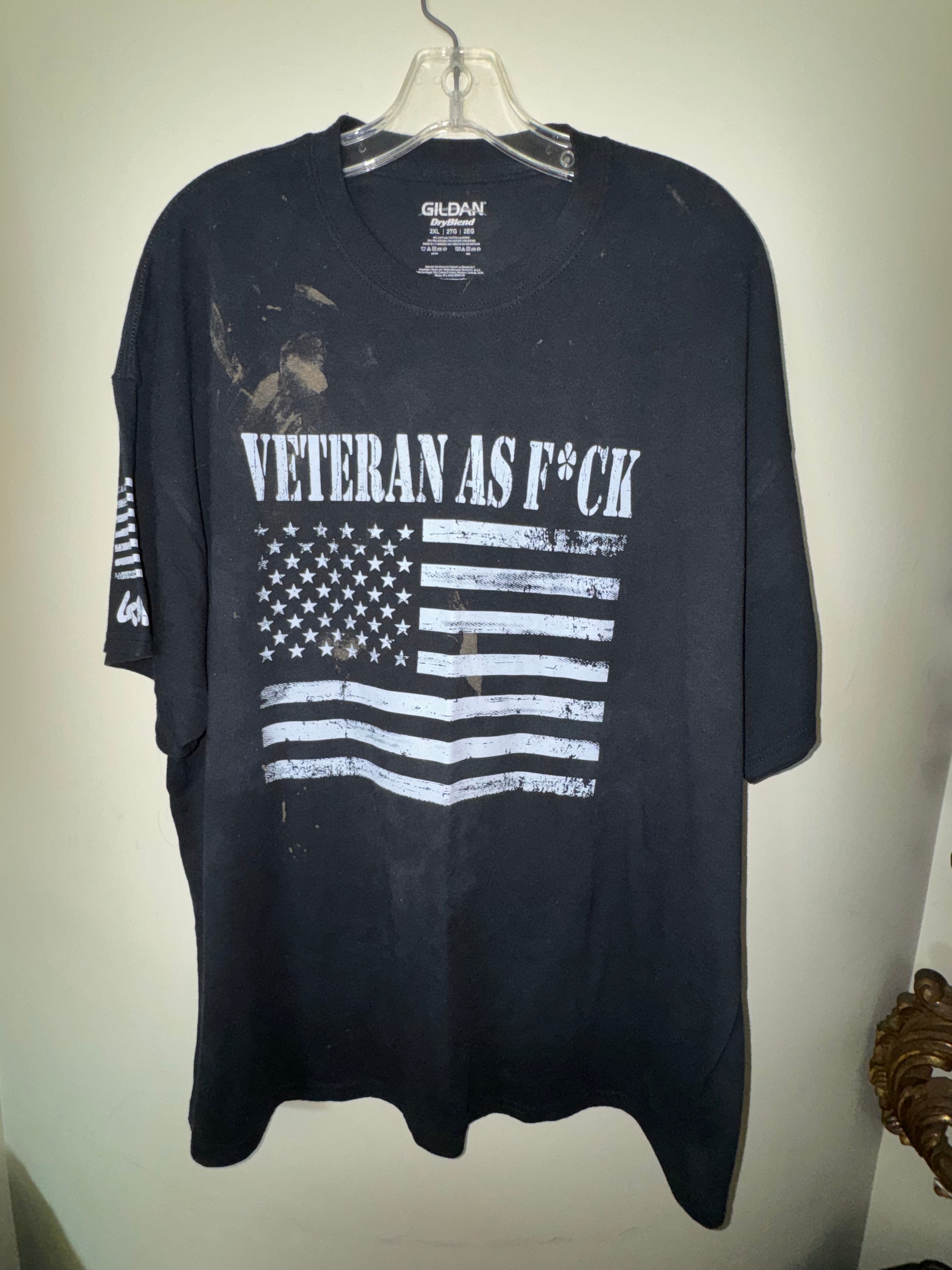 Gilden "Veteran As F*ck" Distressed Black Tee