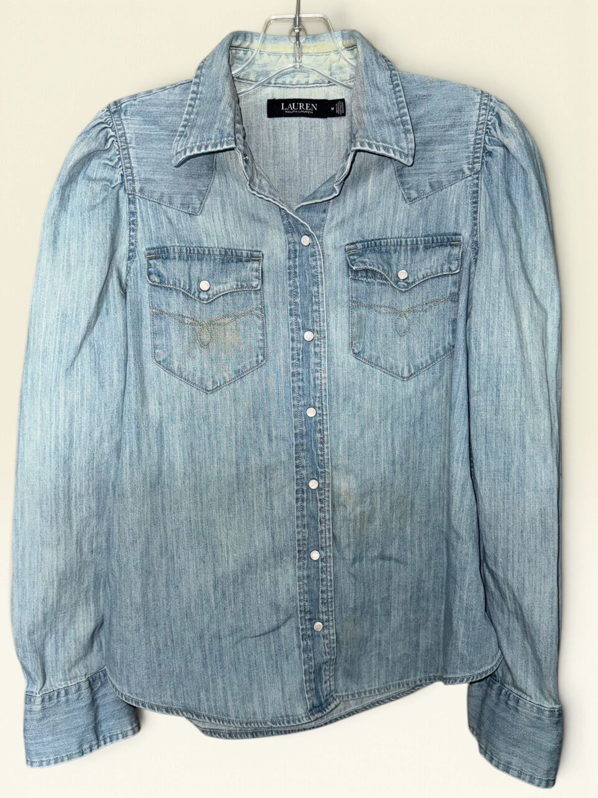 Lauren Ralph Lauren Puff-Sleeve Western Denim Shirt