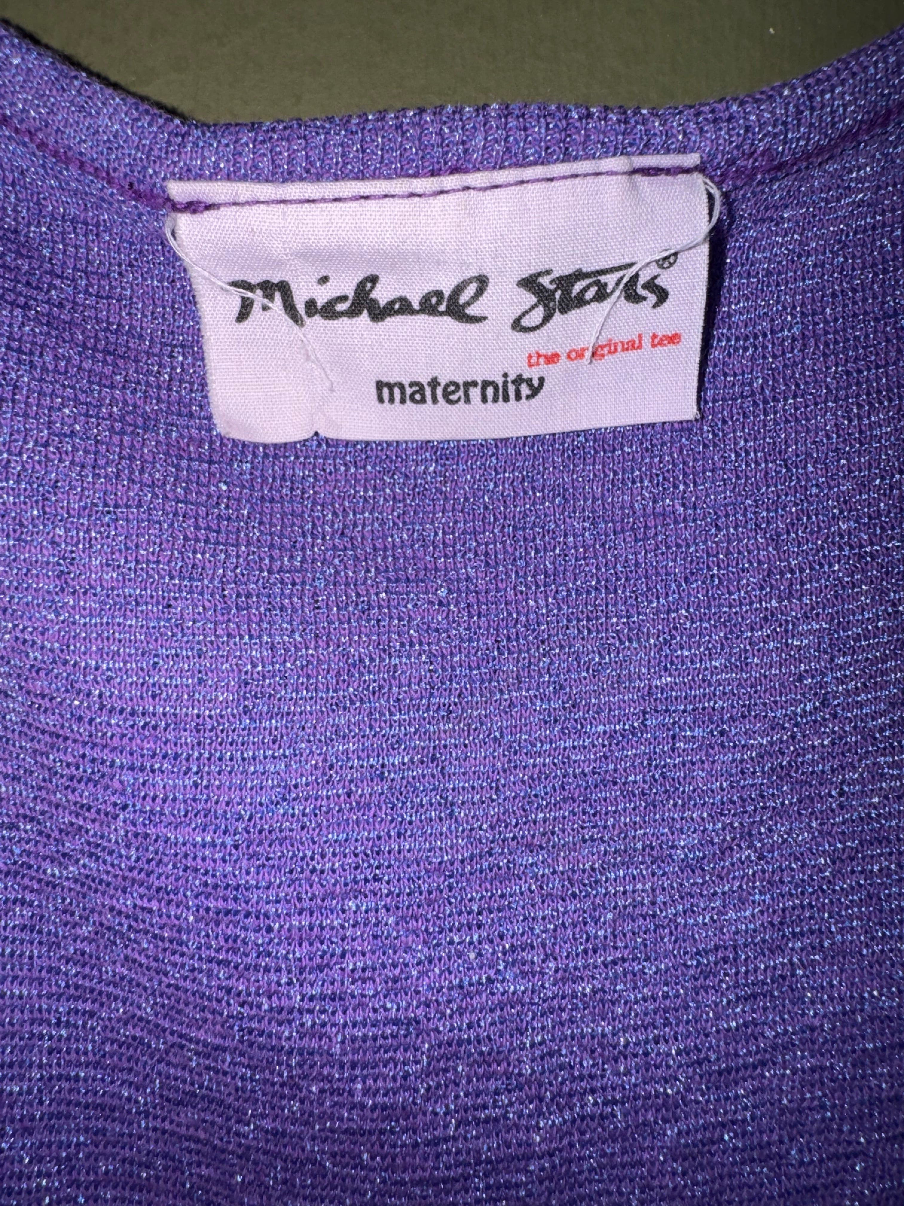 Michael Stars Maternity Purple Ruched Tank Dress