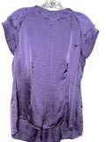 Christopher & Banks Purple Satin Flutter Sleeve Blous
