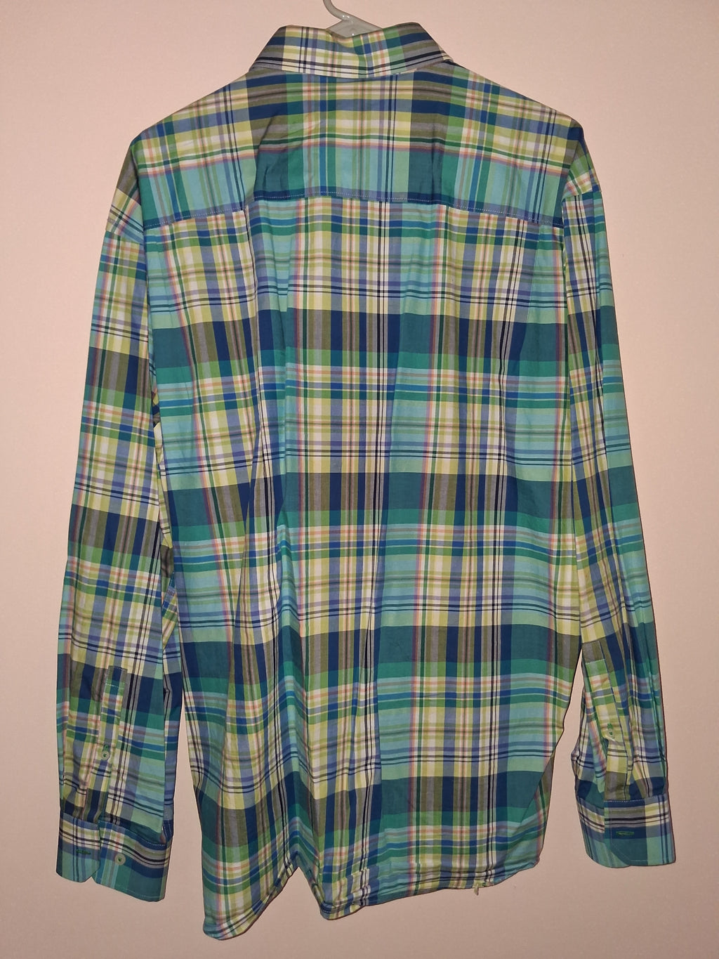Alan Flusser Teal & Lime Multicolor Plaid Button-Up Shirt