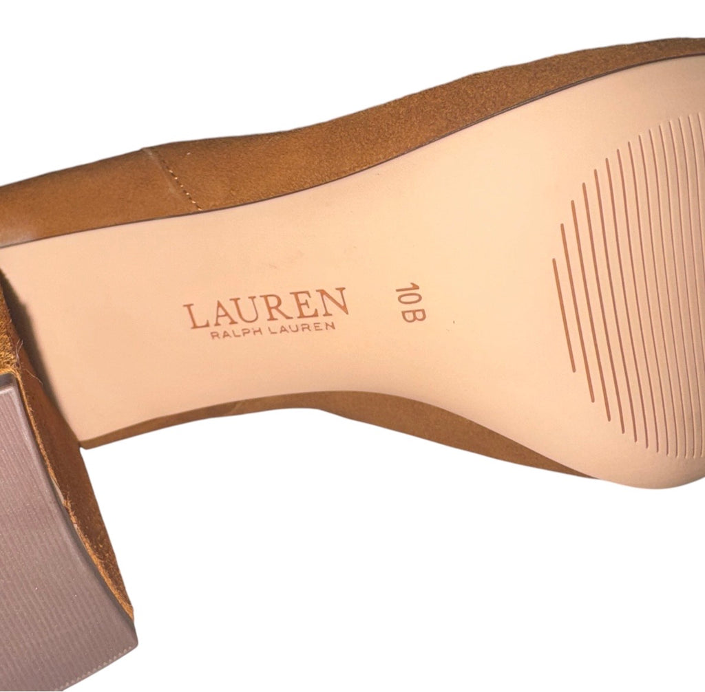 Lauren Ralph Lauren Caramel Suede Block-Heel Boots