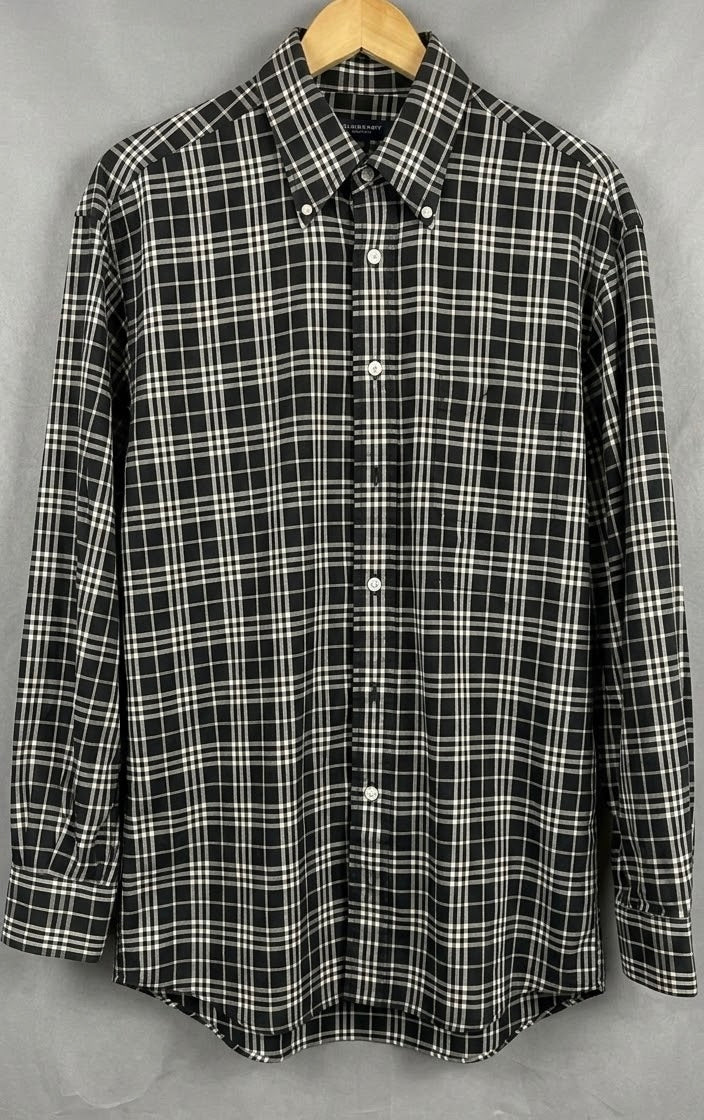 Vintage Burberry London Men’s Plaid Button Down Shirt