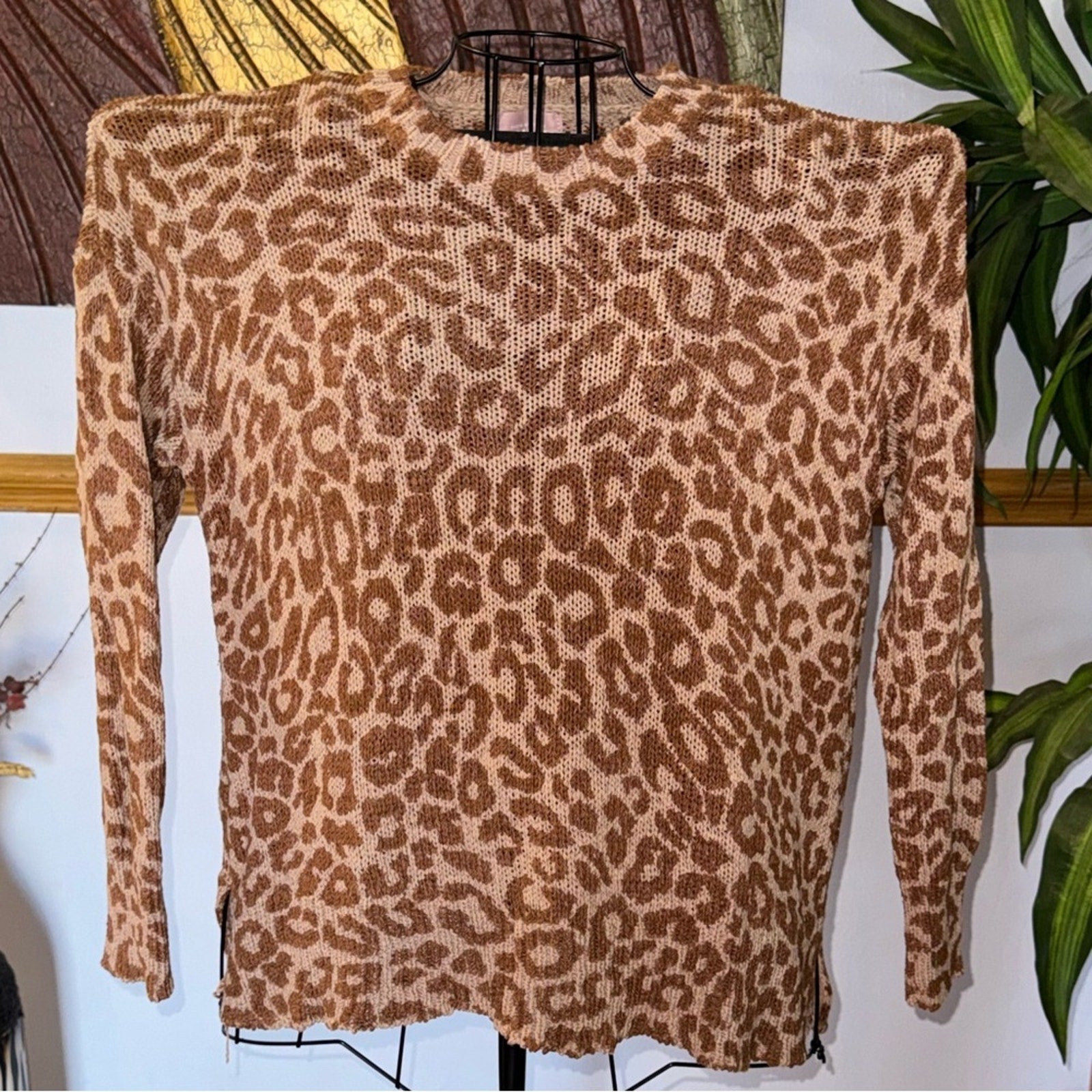 Show Me Your Mumu Cheetah Print Knit Sweater