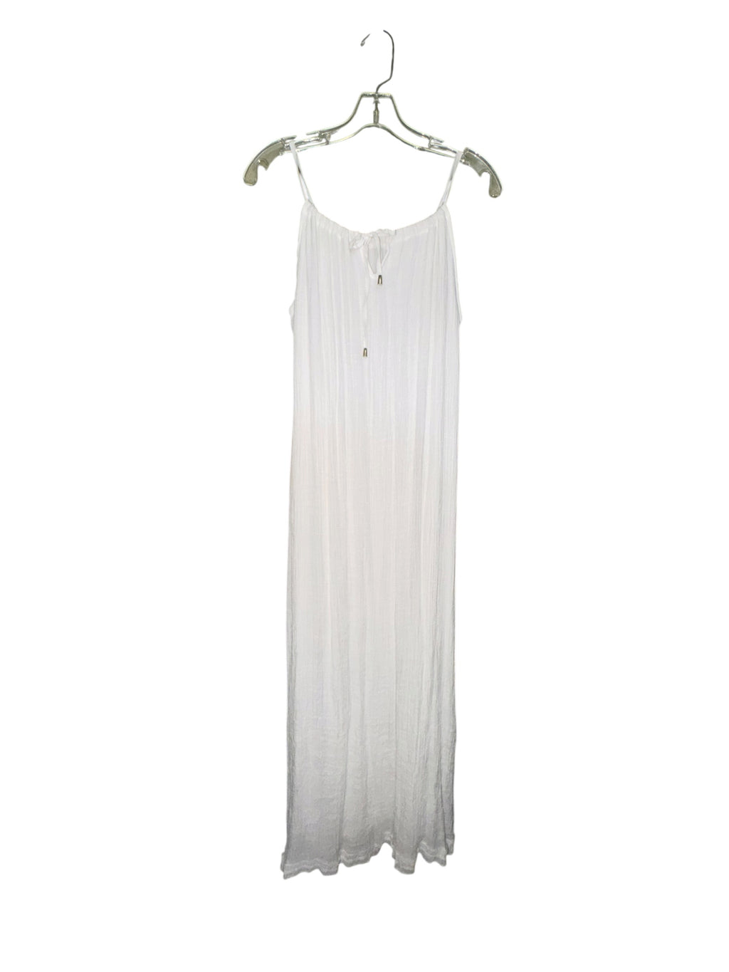 White Crinkle Maxi Dress