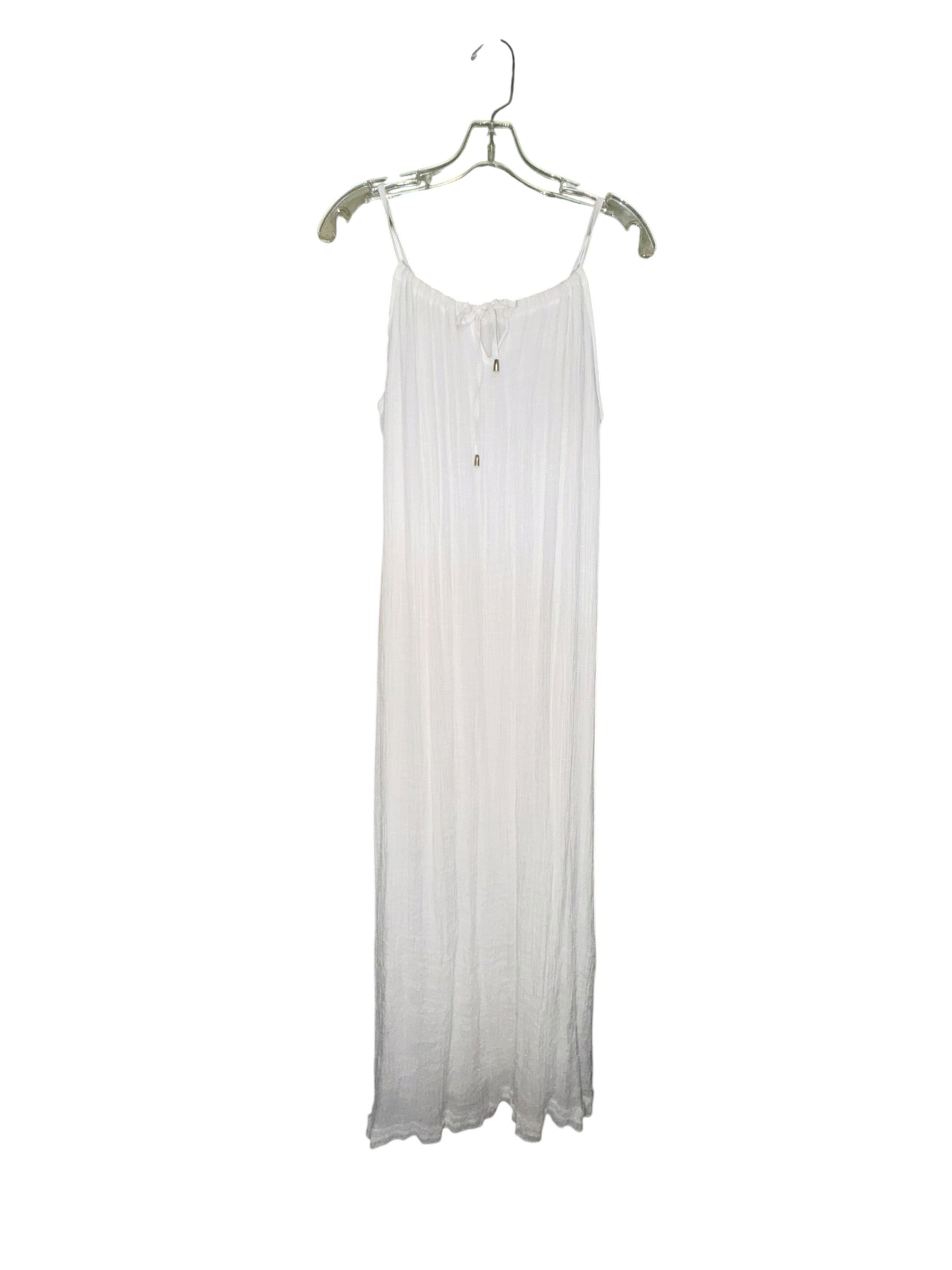 White Crinkle Maxi Dress
