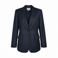 Villager Liz Claiborne Navy Blue Pinstripe 2-Piece Pant Suit Blazer