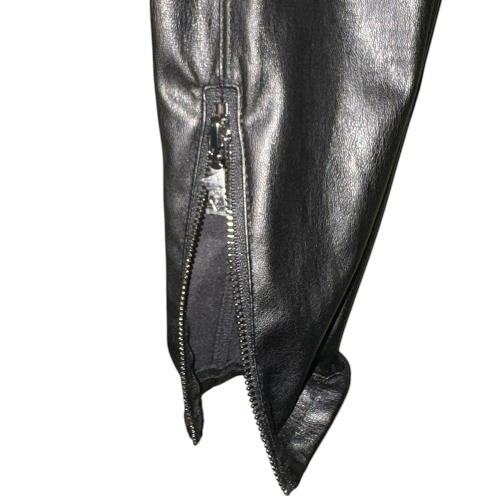 Guess Black Faux-Leather Moto Pants