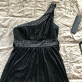 Flowing studded tie back one shoulder tunic