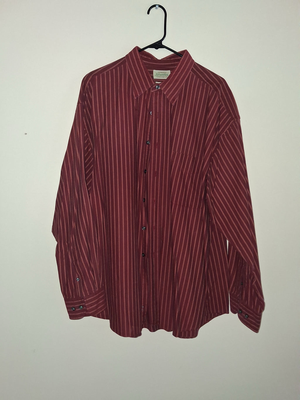 St. John’s Bay Burgundy Striped Oxford Shirt