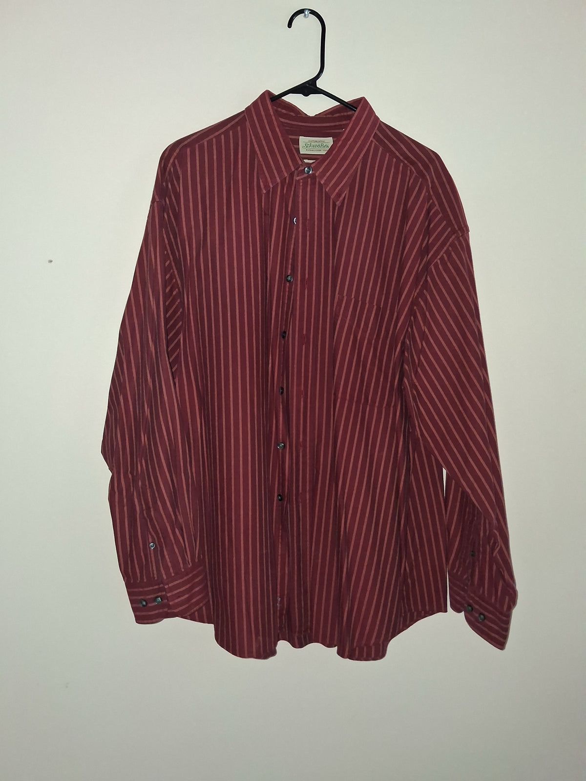 St. John’s Bay Burgundy Striped Oxford Shirt