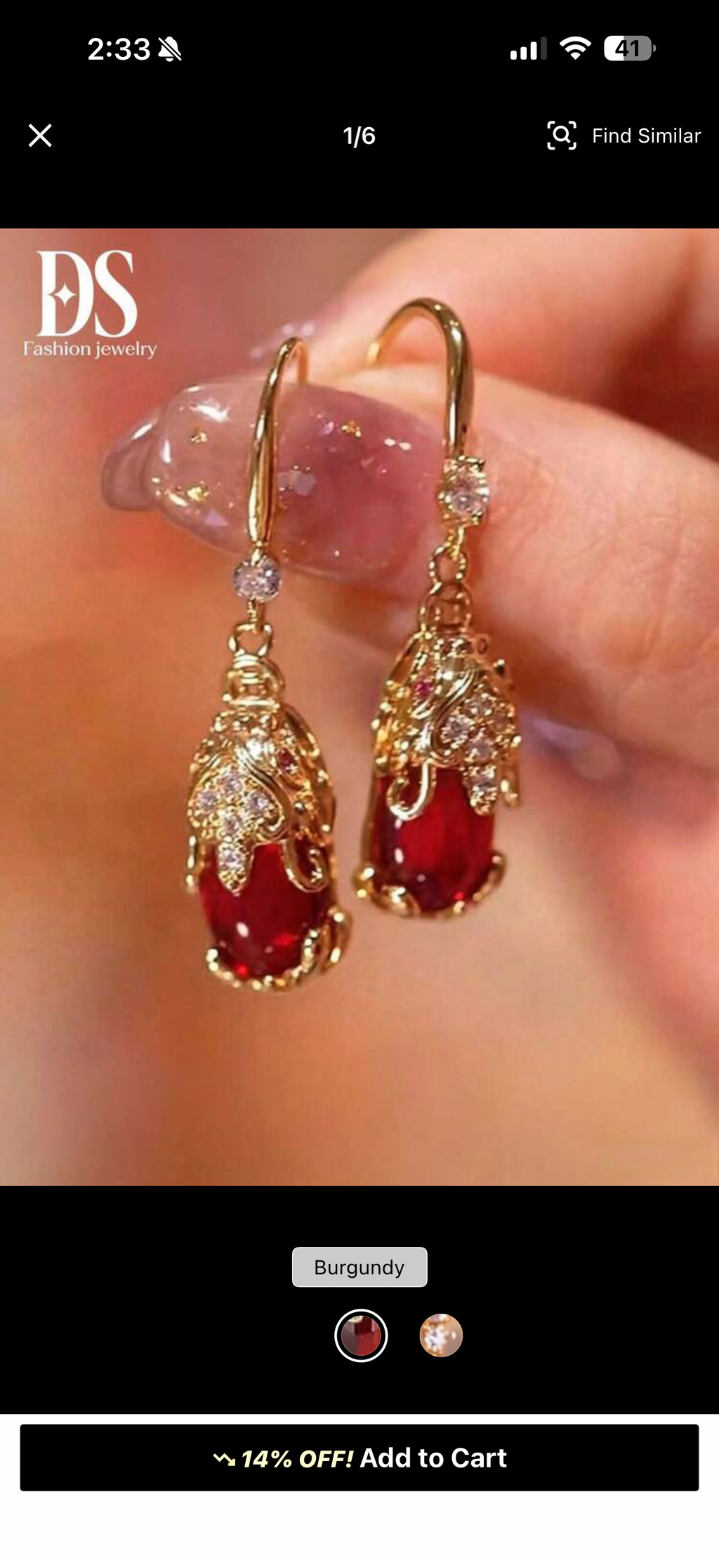 Gold-Tone Elephant & Red Bead Drop Earrings