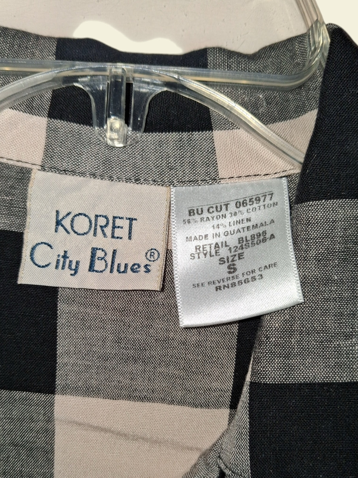 Koret City Blues Black & White Check Blouse