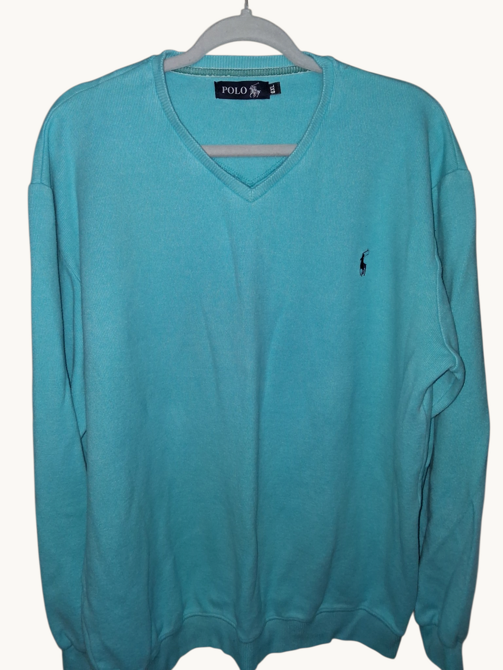 Polo Ralph Lauren Aqua Blue V-Neck Sweater