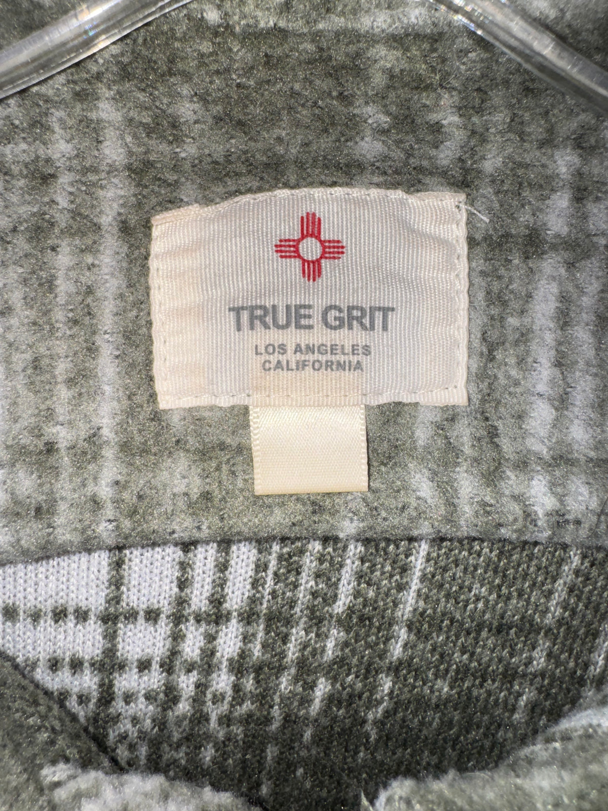True Grit Olive & Cream Plaid Shirt Jacket