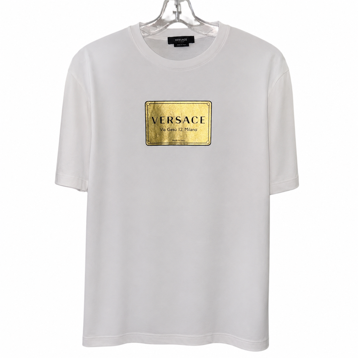 Versace Gold Plaque Logo T-Shirt