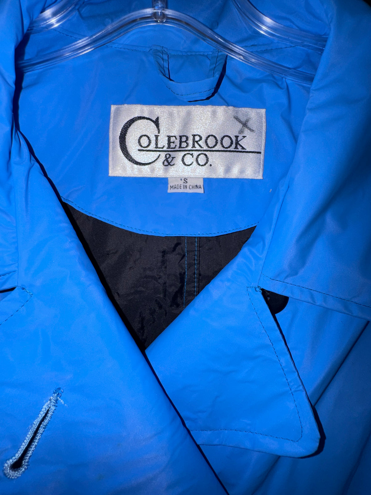 Colebrook & Co. Bright Blue Double-Breasted Raincoat