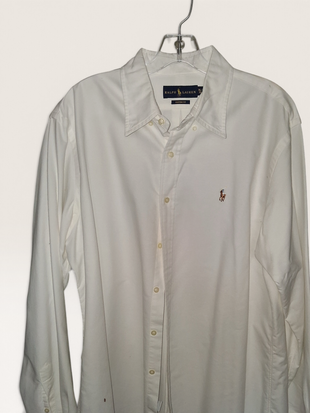 Polo Ralph Lauren Men's Custom Fit White Button-Down Shirt