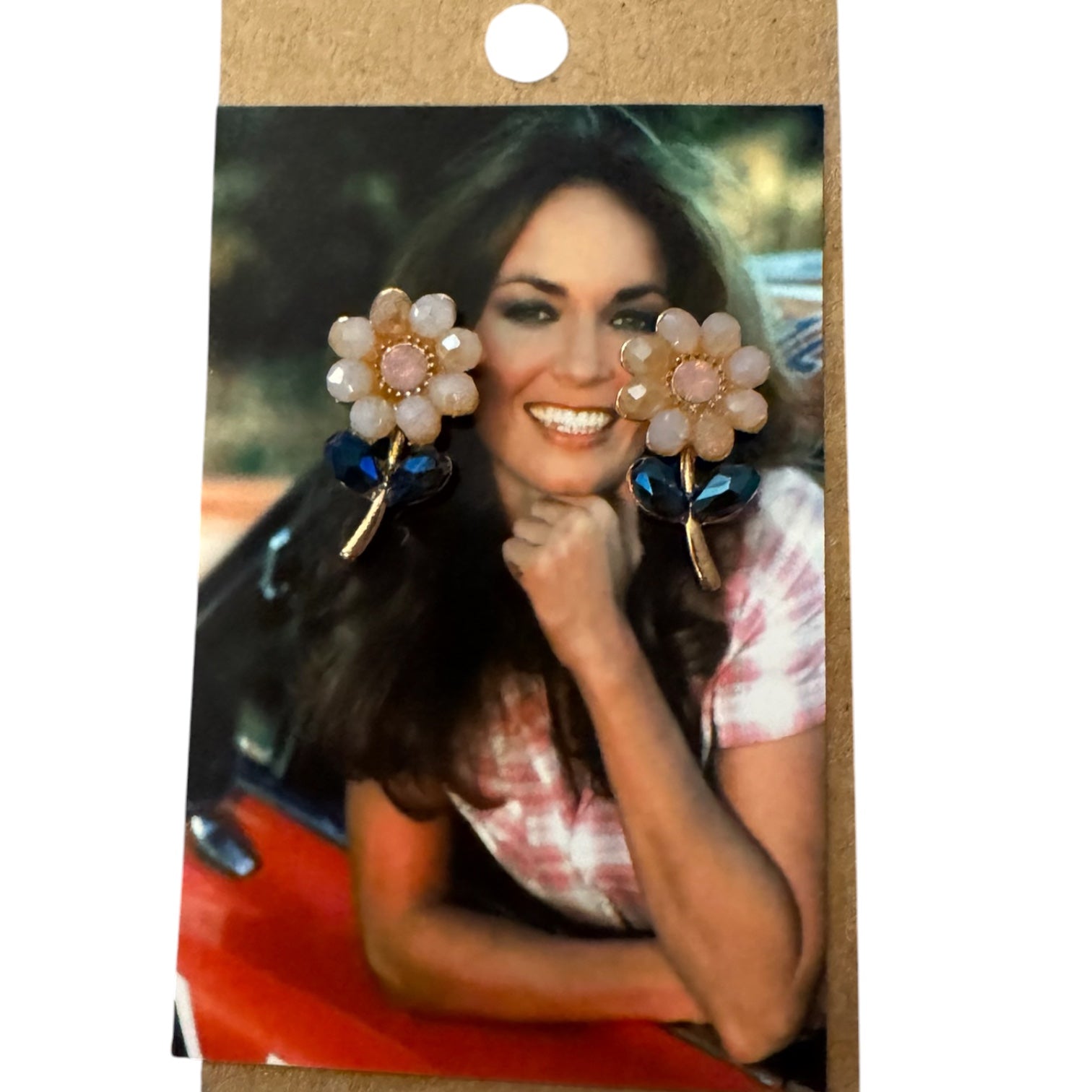 Crystal Daisy Flower Earrings